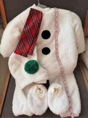 Vintage Tom Arma Snow Baby 2T Toddler Halloween Costume 3-Piece Plush Snowman